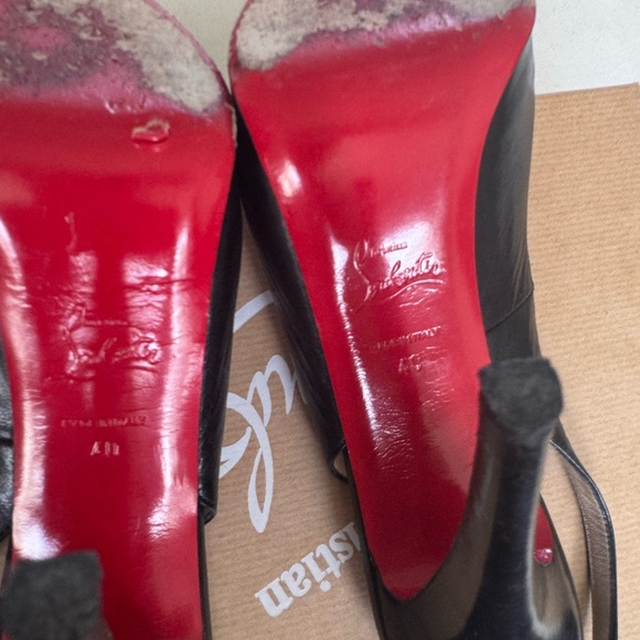 Christian Louboutin 120 Black Slingback Heels - Picture 8 of 10
